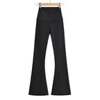 Pantalon flare femme taille haute – pantalon évasé extensible pour sport et quotidien