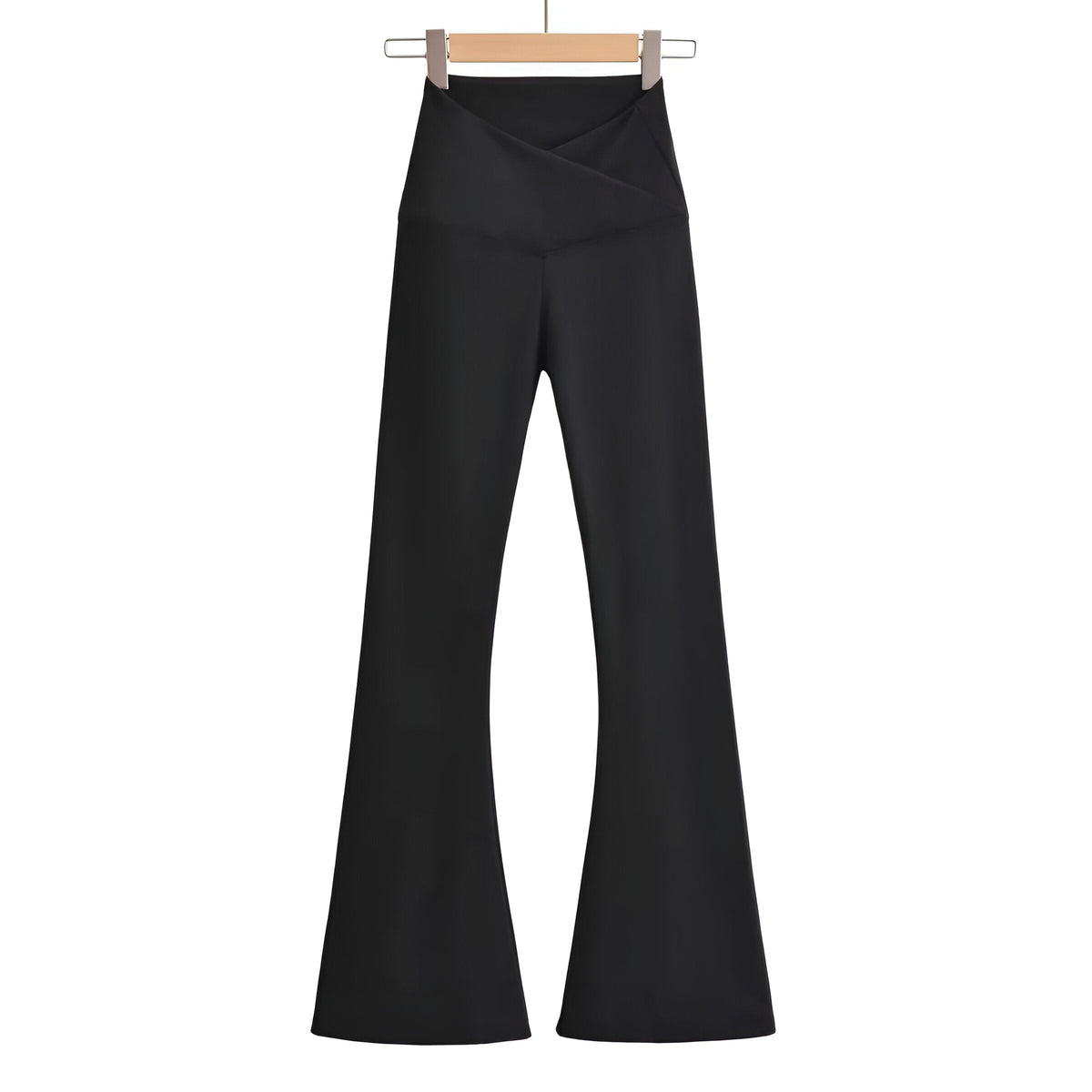 Pantalon flare femme taille haute – pantalon évasé extensible pour sport et quotidien