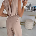 Combinaison femme élégante à fleurs 3D et jambes larges