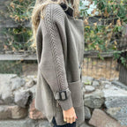 Manteau femme mi-long double boutonnage coupe structurée en mélange laine