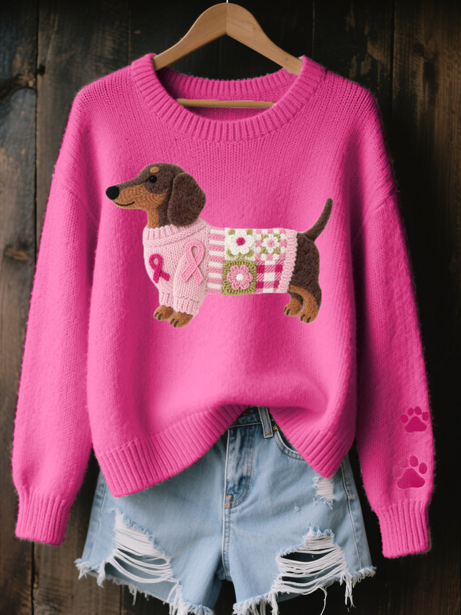 Pull Femme Motif Teckel | Maille Douce et Originale