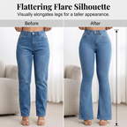 Jean Femme Taille Haute Évasé Coupe Flatteuse Moderne