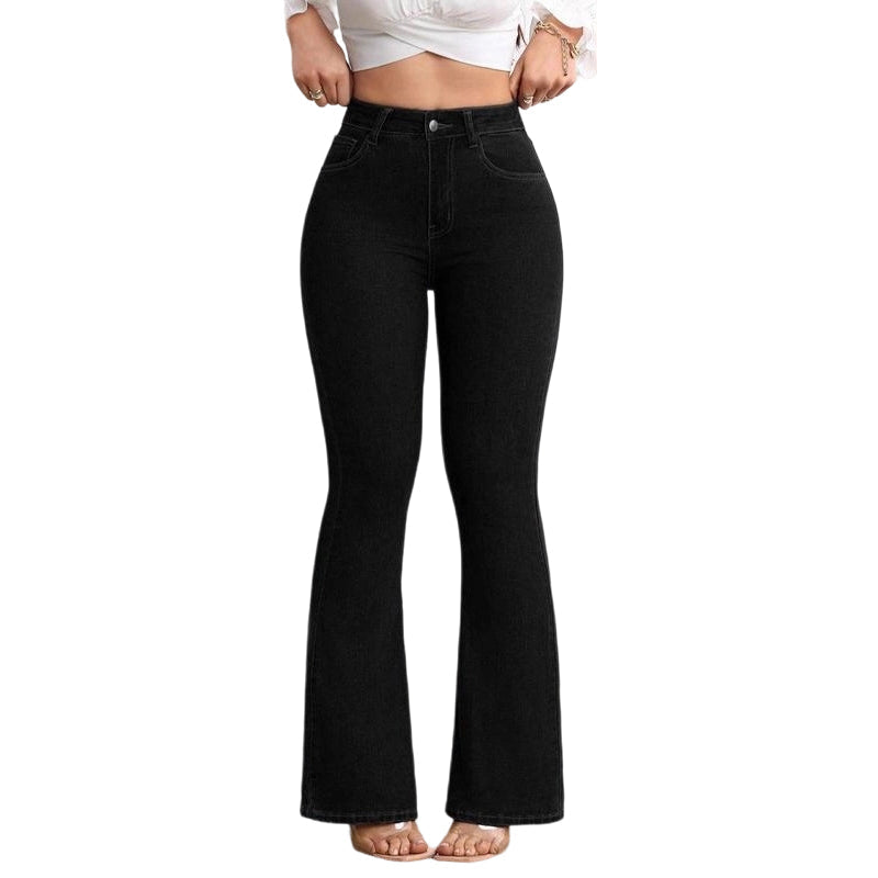Jean Femme Taille Haute Évasé Coupe Flatteuse Moderne