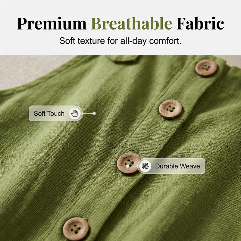 Salopette Femme Coupe Ample Boutonnée Bretelles Réglables Style Décontracté