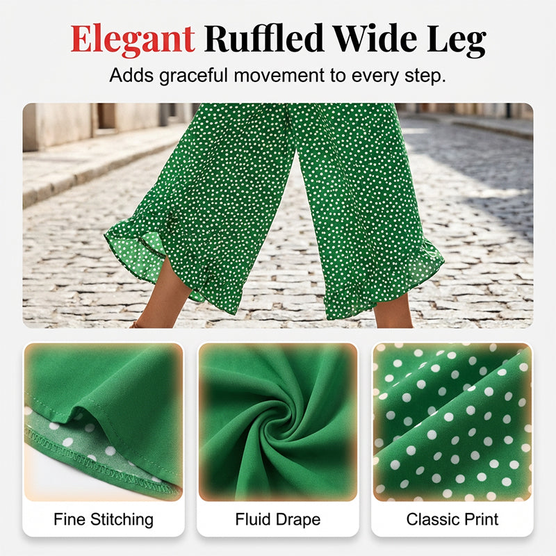 Pantalon Femme Fluide Taille Haute Jambes Larges Coupe Élégante Décontractée