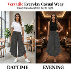 Pantalon Femme Fluide Taille Haute Jambes Larges Coupe Élégante Décontractée
