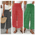 Pantalon Femme Fluide Taille Haute Jambes Larges Coupe Élégante Décontractée