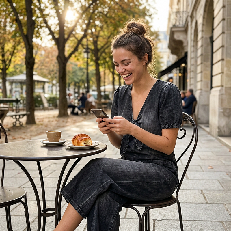 Combinaison femme à col V noué et jambes larges fluides