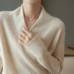 Pull Cache-Cœur Femme Col V en Maille Élégante