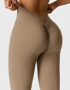 Legging Flare Sculptant Femme – Legging Taille Haute Avec Effet Scrunch