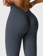Legging Flare Sculptant Femme – Legging Taille Haute Avec Effet Scrunch