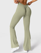 Legging Flare Sculptant Femme – Legging Taille Haute Avec Effet Scrunch